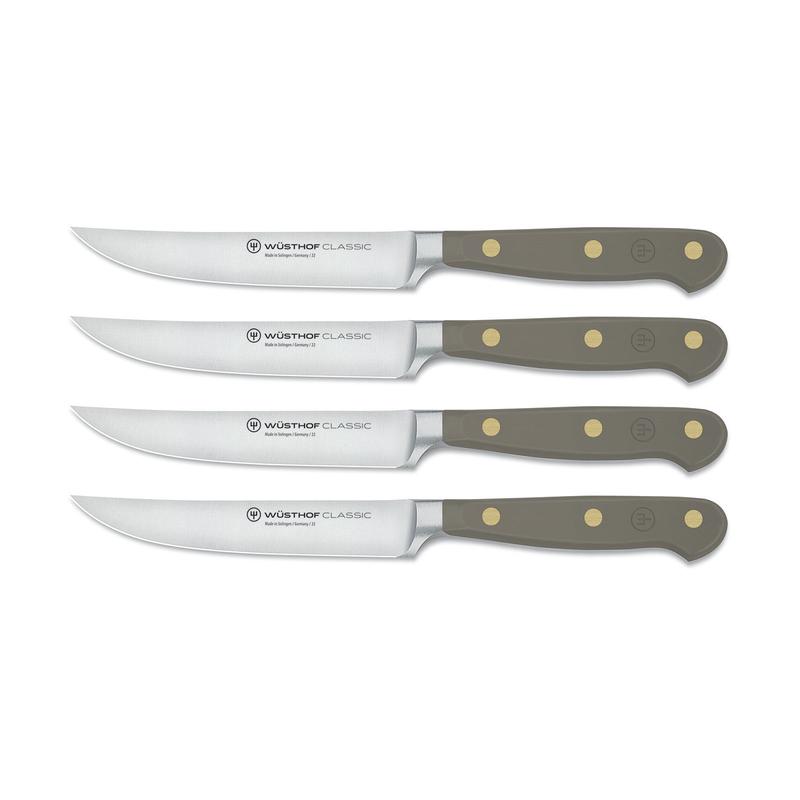 Wusthof Classic 4 Piece Steak Knife Set, Velvet Oyster