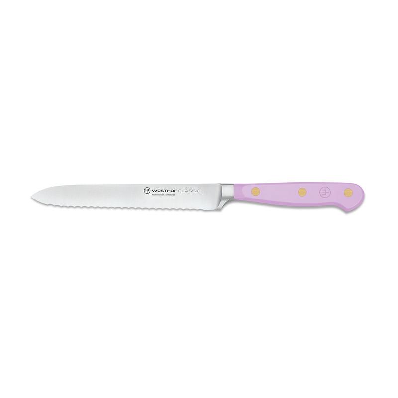 Wusthof Classic 5-Inch Serrated Utility Knife, Purple Yam