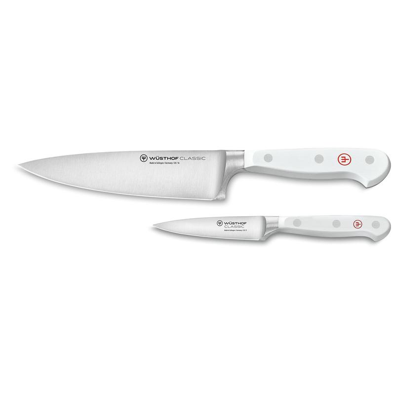 Wusthof Classic White Two Piece Prep Set, 3.5 Inch Paring & 6 Inch Chef's Knife