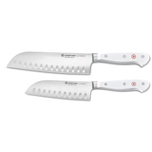 Wusthof Classic White Two Piece Santoku Knife Set, 5-Inch & 7-Inch