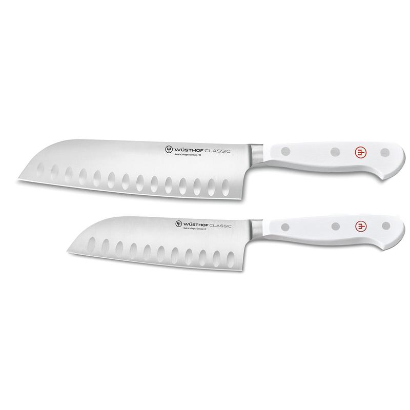 Wusthof Classic White Two Piece Santoku Knife Set, 5-Inch & 7-Inch