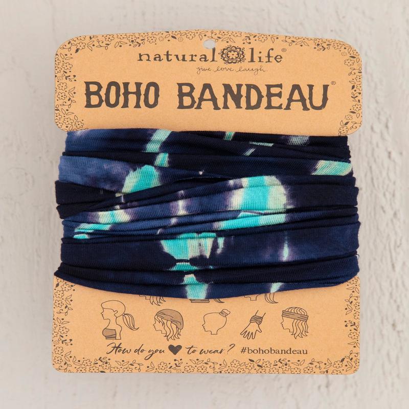 Natural Life Boho Bandeau Turquoise Navy Tiedye