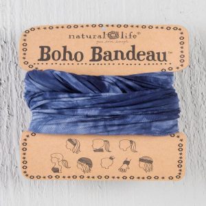 Natural Life Floral Boho Bandeau Navy Tie-Dye
