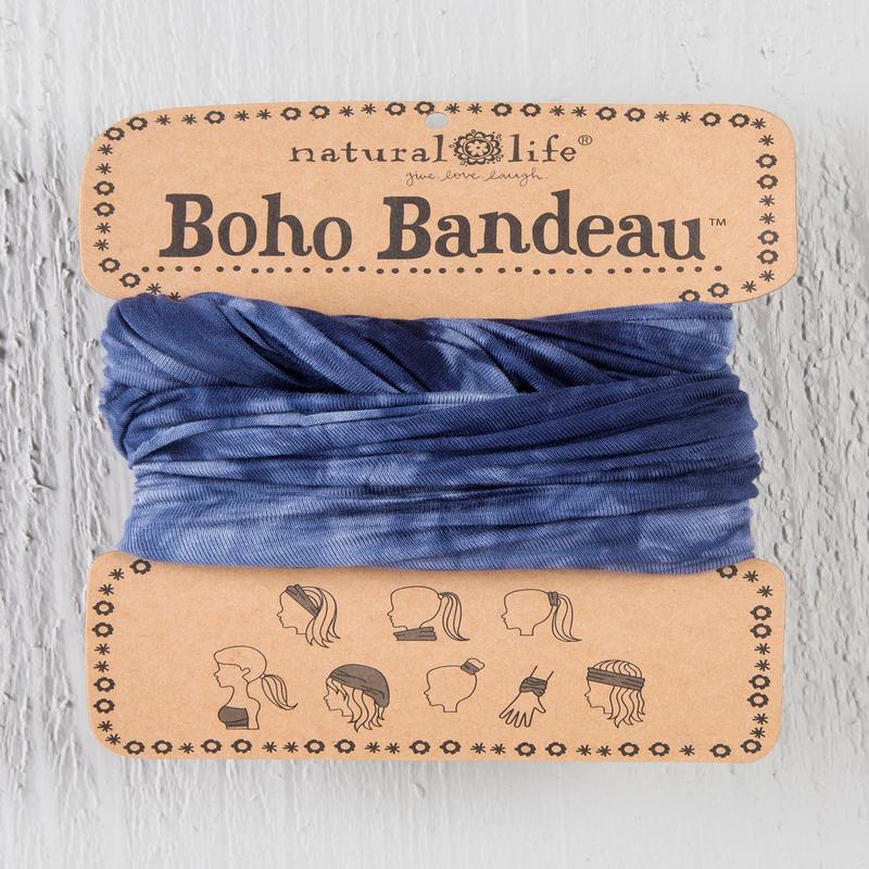 Natural Life Floral Boho Bandeau Navy Tie-Dye