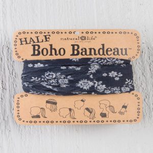 Natural Life Floral Half Boho Bandeau Black and Cream