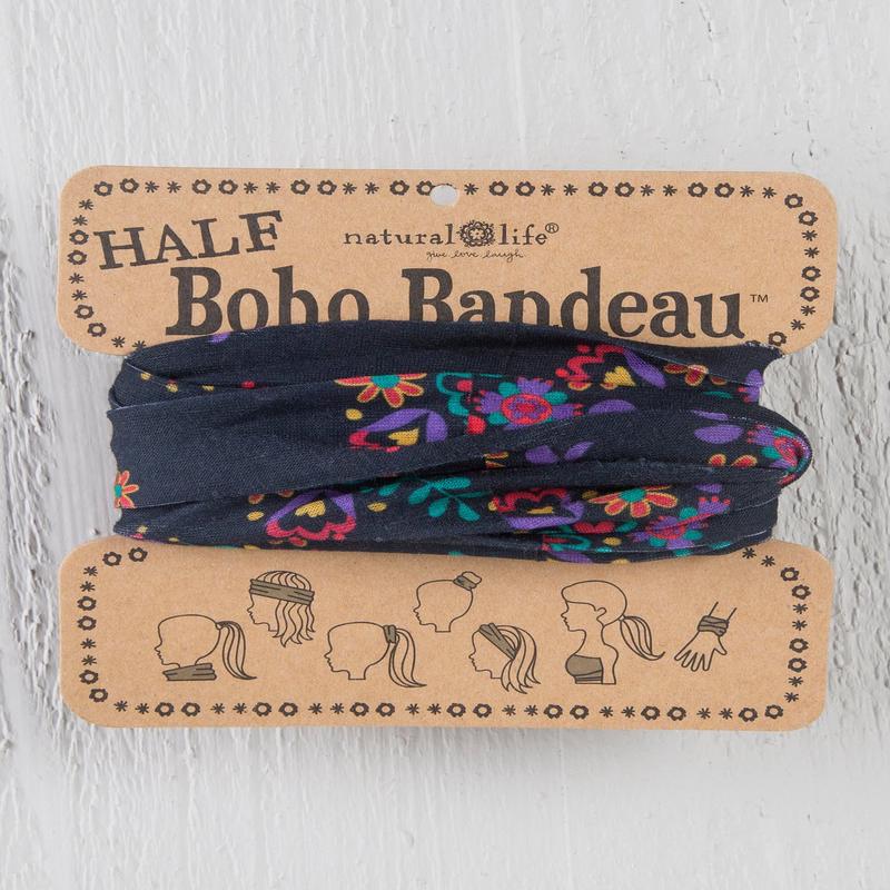 Natural Life Half Bandeau Black Turquoise Floral