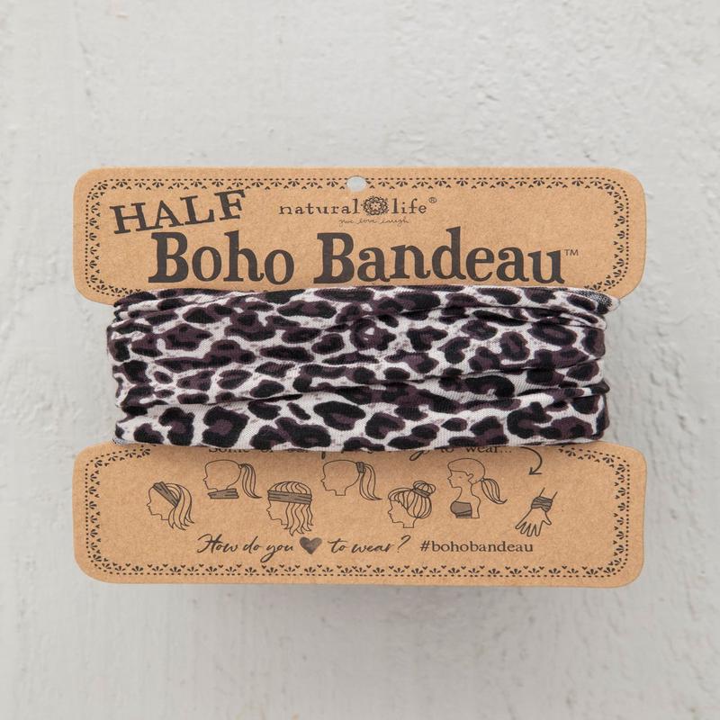 Natural Life Half Bandeau Gray Leopard