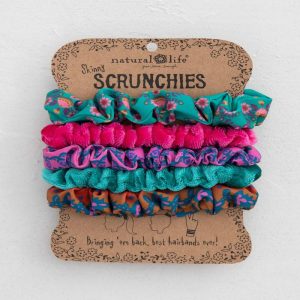 Natural Life Magenta Mixed Print Scrunchies