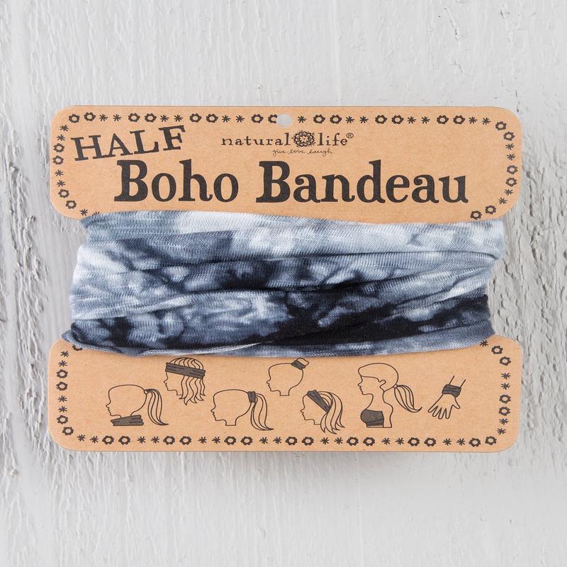 NL Half Bandeau White Black Tie Die