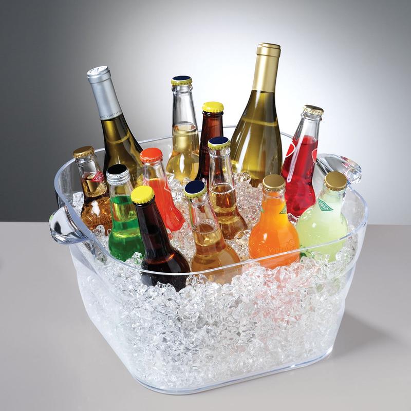 Prodyne Big Square Party Beverage Tub, Clear