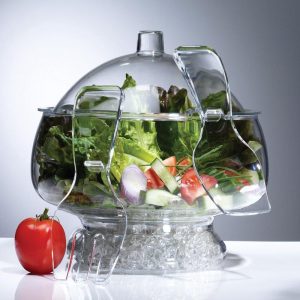 Prodyne Salad On Ice Acrylic Salad Bowl & Servers with Dome Lid