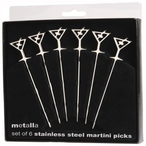Prodyne Stainless Steel Martini Picks, Set of 6