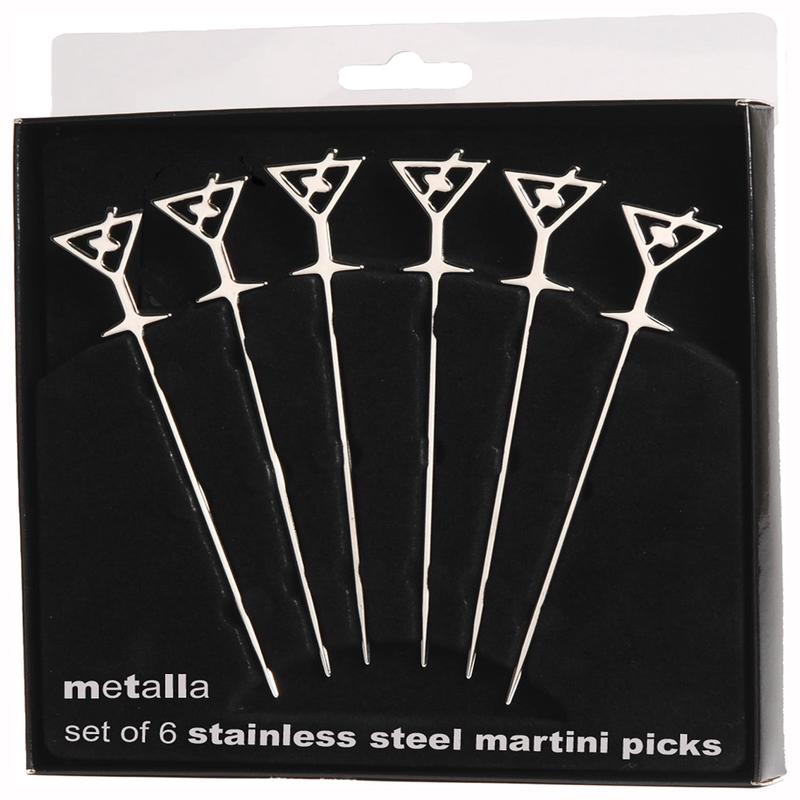 Prodyne Stainless Steel Martini Picks, Set of 6