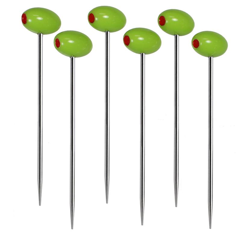 Prodyne With an Olive Martini and Cocktail Picks, Set of 6