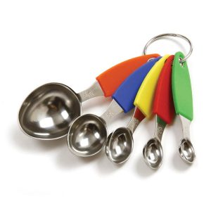 Norpro- S/S MEASURING SPOONS WITH SILICONE HANDLES, SET OF 5