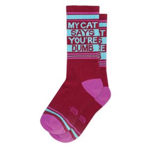 Gumball Poodle MY CAT SAYS YOU'RE DUMB Socks
