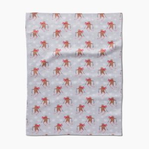 Geometry Gingerbread Skiers Tea Towel