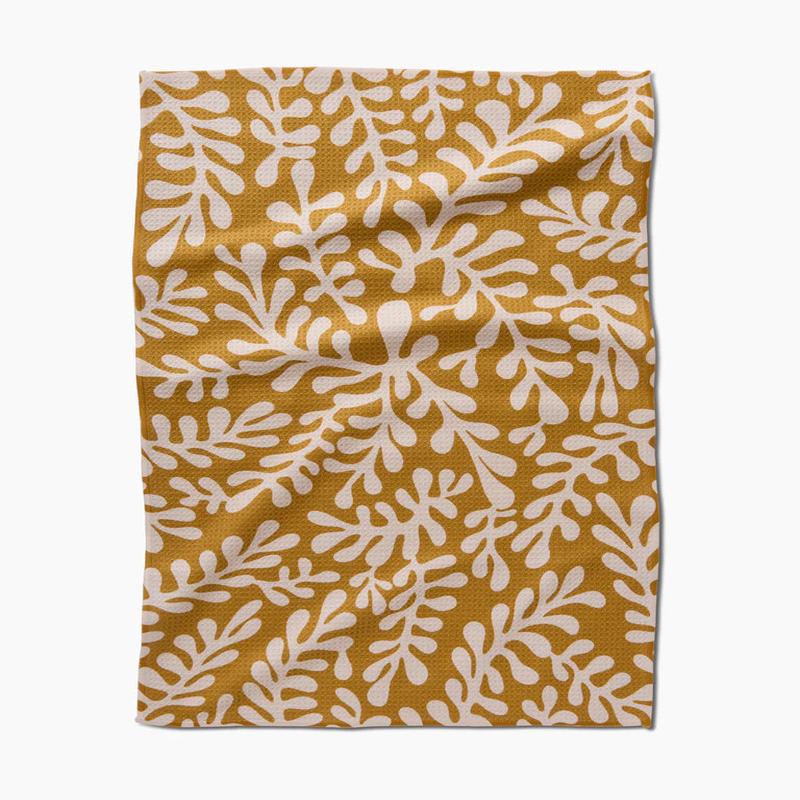 Geometry Golden Fall Tea Towel