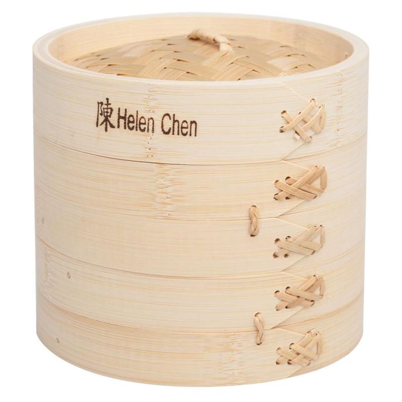HIC Helen's Asian Kitchen Bamboo Steamer with Lid, 6in
